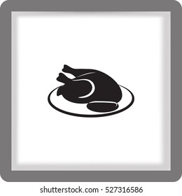 Flat icon. Grilled chicken.