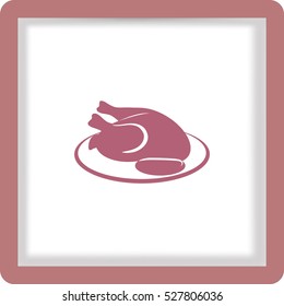 Flat icon. Grilled chicken.