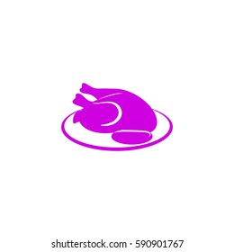 Flat icon. Grilled chicken.