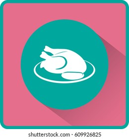 Flat icon. Grilled chicken.