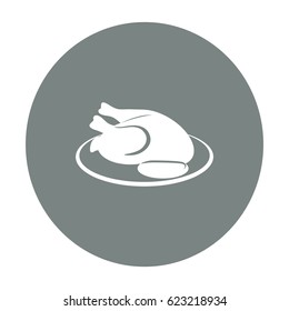 Flat icon. Grilled chicken.