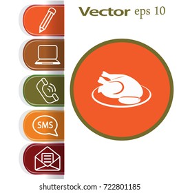 Flat icon. Grilled chicken.