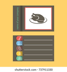 Flat icon. Grilled chicken.