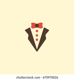 Flat Icon Groom Suit Element. Vector Illustration Of Flat Icon Bridegroom Dress Isolated On Clean Background. Can Be Used As Groom, Suit And Dress Symbols.