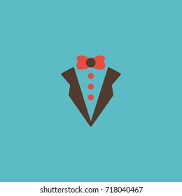 Flat Icon Groom Suit Element. Vector Illustration Of Flat Icon Bridegroom Dress Isolated On Clean Background. Can Be Used As Groom, Suit And Dress Symbols.