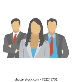 Flat icon of a group of people standing together