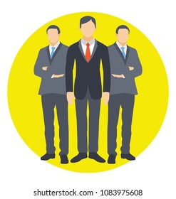 
Flat icon group work. Business team
