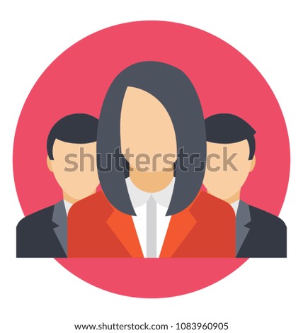 
Flat icon group work. Business team
