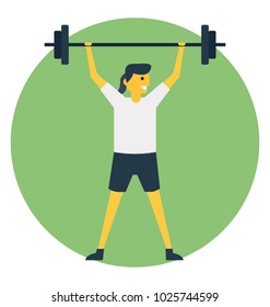 Flat icon gym coach, gym activities 