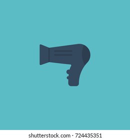 Flat Icon Hairdryer Element. Vector Illustration Of Flat Icon Blow-Dryer Isolated On Clean Background. Can Be Used As Hairdryer, Blow And Dryer Symbols.