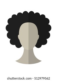 Flat icon hairstyle. Brunette. Hair wig. Vector