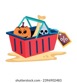 Here’s a flat icon of halloween sale 