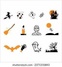 Flaches Symbol für Halloweens, Spooky Kürbis für eine bezaubernde Halloween-Nacht. Wunderschönes Halloween-Icon mit Kürbisjack-o'-Laterne und unheimlichem Mond, perfekt für Ihre festliche Dekoration