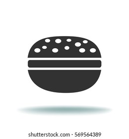 Flat icon. Hamburger.