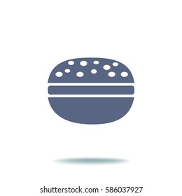 Flat icon. Hamburger.