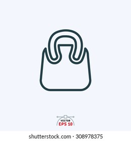 Flat icon of hand bag.