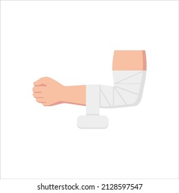 flat icon of a hand in a bandage. medical icon