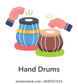 Here’s a flat icon of hand drums 