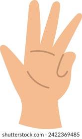 flat icon up hand gesture
