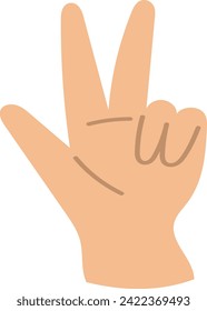 saludo de gesto de mano de icono plana