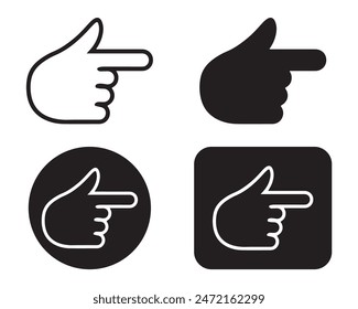 flat icon hand gesture pointing design