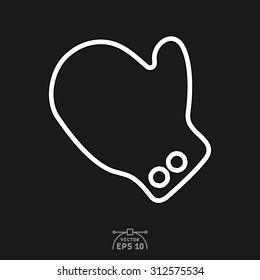Flat icon of hand glove.