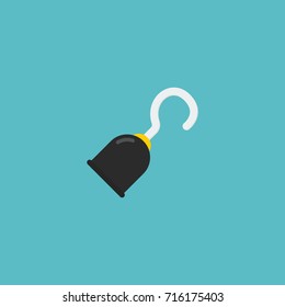 Flat Icon Hand Hook Element. Vector Illustration Of Flat Icon Pirate Isolated On Clean Background. Can Be Used As Pirate, Hook And Hand Symbols.
