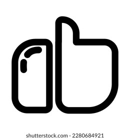 Flat Icon hand thumb up ilustration isolated on white background, vector sign symbol. 