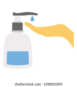 Flat icon of a hand wash liquid bottle 