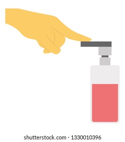 Flat icon of a hand wash liquid bottle 