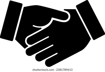 Flat icon of handshake as concept of business trust or support