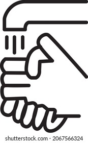 Flat icon handwashing, wash hands with running water, match icons for hand washing, hygiene, and more