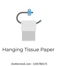 Flat icon of hanging tissue paper, tissue rack, 