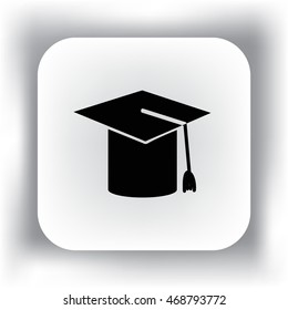 Flat icon. Hat graduates.
