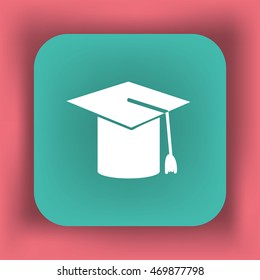 Flat icon. Hat graduates.