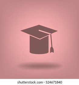 Icono plano. Sombreros graduados.