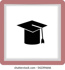 Flat icon. Hat graduates.
