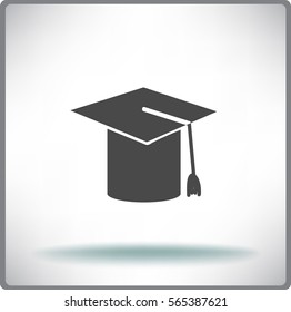 Icono plano. Sombreros graduados.