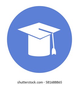 Flat icon. Hat graduates.