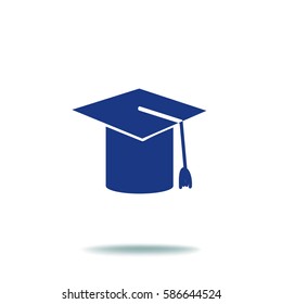 Flat icon. Hat graduates.