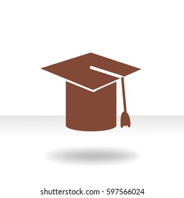 Icono plano. Sombreros graduados.
