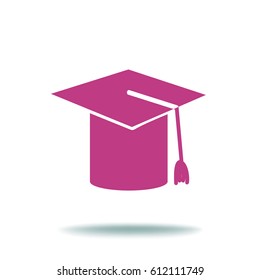 Flat icon. Hat graduates.