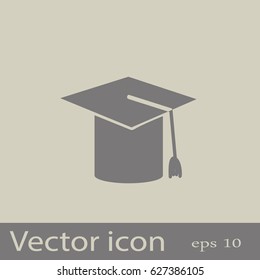 Flat icon. Hat graduates.