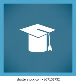 Icono plano. Sombreros graduados.
