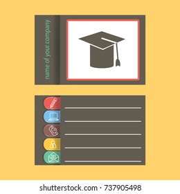 Flat icon. Hat graduates.