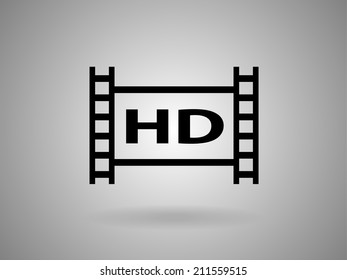Icono plano del vídeo de hd