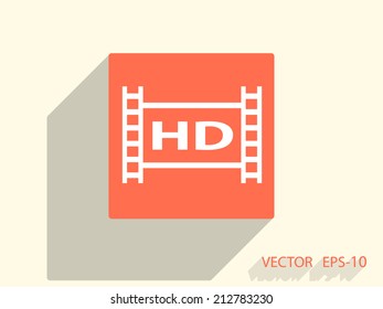Ícone plano de vídeo de alta definição