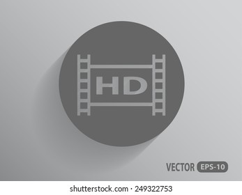 Flat icon of hd video