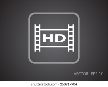 Flat icon of hd video