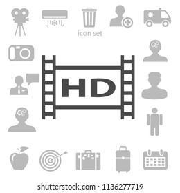 Flat icon of hd video. vector illustration